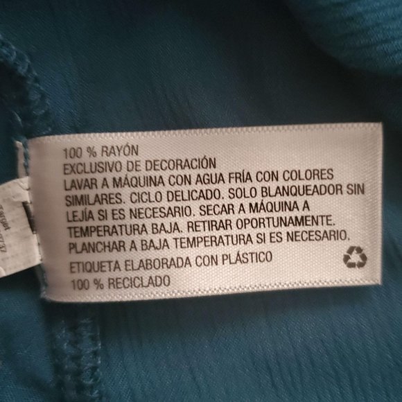 Knox Rose Womens XS Boho Top Lg Bell Sleeve Embroidered W/ Tassels Blue Green - Picture 6 of 13